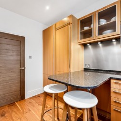 equipped kitchen for self-catering, Portman Square Apartment, Marylebone, London W1