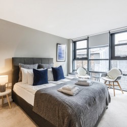 bright double bedroom, The Strand Apartment, Covent Garden, London WC2