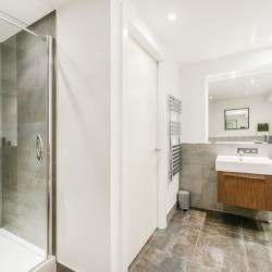 bathroom with rainfall shower, The Strand Apartment, Covent Garden, London WC2