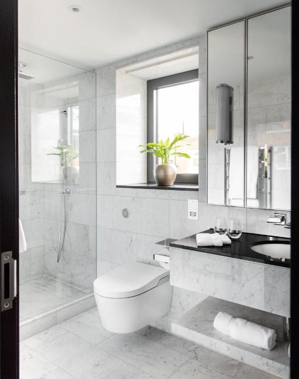 bathroom with shower, The Luxury Apartments, Knightsbridge, London SW3