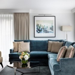 living room with large sofa, The Luxury Apartments, Knightsbridge, London SW3