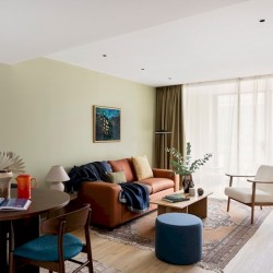living room with dining area and sofa, Canary Wharf Apart Hotel, Canary Wharf, London E14