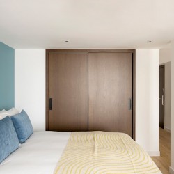 king size bed and wardrobe in large studio, Canary Wharf Apart Hotel, Canary Wharf, London E14
