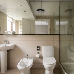 bathroom with sink, bidet, toilet, shower, Kensington High Street, Kensington, London W8