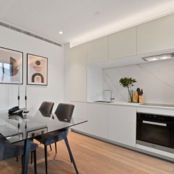 dining table and kitchen for self-catering, Fitzrovia Serviced Apartments, Fitzrovia, London W1