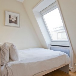 bedroom with double bed, Barrett Apartment, Marylebone, London W1