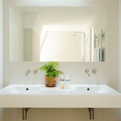 large double sink with plant and mirror, 3-Bedroom Penthouse, Marylebone, London W1