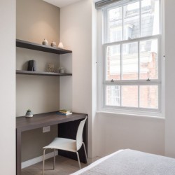 bedroom with work desk, Hampstead Apartments, Hampstead, London NW3