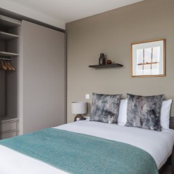 double bedroom and wardrobes, Hampstead Apartments, Hampstead, London NW3