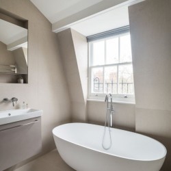 bathroom with free-standing bathtub,Hampstead Apartments, Hampstead, London NW3