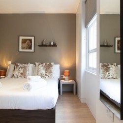 double bedroom, wardrobes and mirror, Hampstead Apartments, Hampstead, London NW3