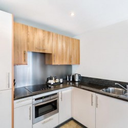 fully equipped kitchen for self-catering, King's Apartments, City, London EC4