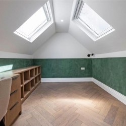 office space with desk and book shelves, Covent Garden Penthouse, Covent Garden, London WC2