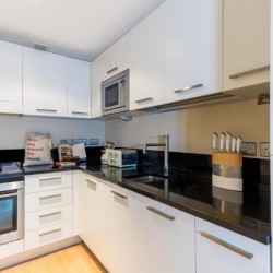 kitchen with oven, equipment and microwave, Sir John's Apartments, City, London EC4