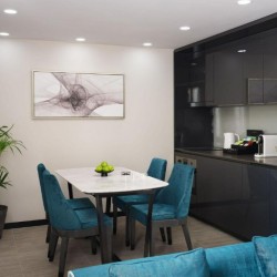 1-bedroom apartment with dining table and kitchenette, The Deluxe Aparthotel, Shepherds Bush, London W12