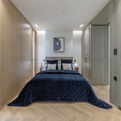 bedroom with double bed and dividing walls, Covent Garden Deluxe, Covent Garden, London WC2